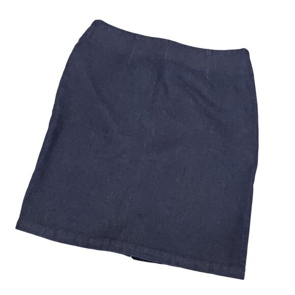 Garnet Hill dark wash jean skirt knee length woman's size 8 petite - Picture 8 of 8